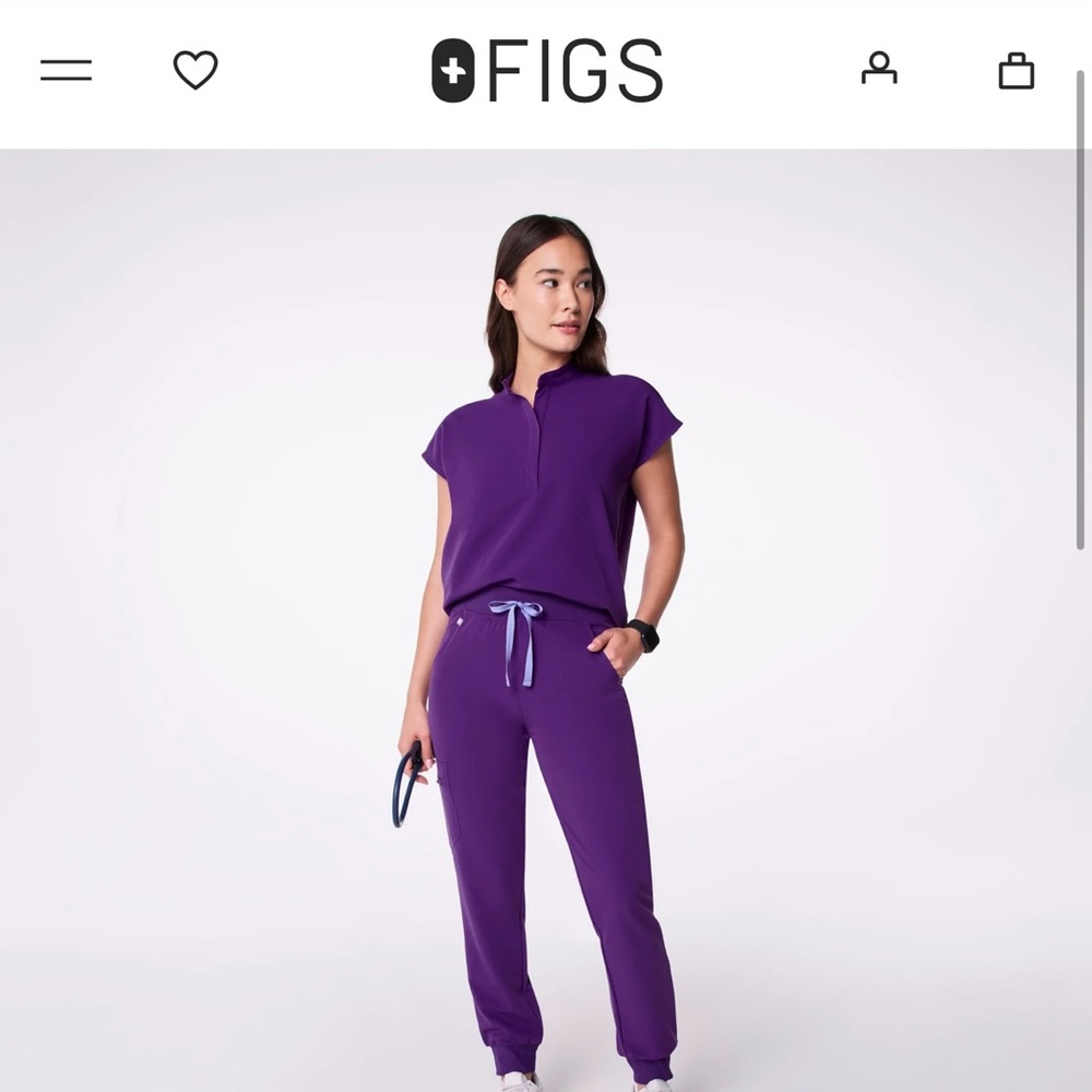 Figs Women's Vibrant Purple Rafaela Oversize Scrub Too